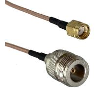 Câble de raccordement RF Droit RG316 RG58 N vers N SMA RP SMA mâle et Femelle Jack écrou cloison connecteur câble Pigtail 6 Pouces ~ 20 m(RG316 N F to RPSMA M,2FT (60CM))