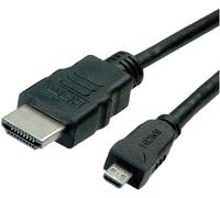 Câble de raccordement Roline green HDMI Fiche mâle HDMI-A, Fiche mâle HDMI-Micro-D 2.00 m noir 11.44.5581 4K UHD, sans halogène Câble HDMI