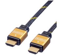 Câble de raccordement Roline HDMI Fiche mâle HDMI-A 10.00 m noir, or 11.04.5566