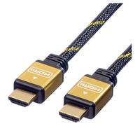 Câble de raccordement Roline HDMI Fiche mâle HDMI-A 5.00 m noir, or 11.04.5505
