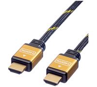 Câble de raccordement Roline HDMI Fiche mâle HDMI-A 5.00 m noir, or 11.04.5565 blindage double, contacts dorés Câble HDMI