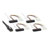 Câble de raccordement SAS InLine®, Mini-SAS SFF-8087 vers 4x SAS + Strom, SAS HDD vers Controller, 75cm