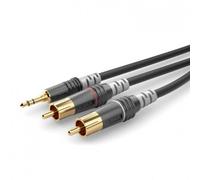 Câble de raccordement Sommer Cable HBA-3SC2-0300 Jack / Cinch-RCA audio [2x Cinch-RCA mâle - 1x Jack mâle 3.5 mm] 3.00 m noir