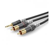 Câble de raccordement Sommer Cable HBA-3SC2-0600 Jack / Cinch-RCA audio [2x Cinch-RCA mâle - 1x Jack mâle 3.5 mm] 6.00 m noir