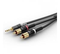 Câble de raccordement Sommer Cable HBP-3SC2-0030 audio [1x Jack mâle 3.5 mm - 2x Cinch-RCA mâle] 0.30 m noir