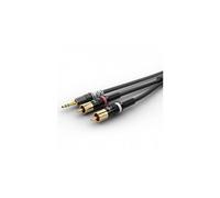 Câble de raccordement Sommer Cable HBP-3SC2-0300 audio [1x Jack mâle 3.5 mm - 2x Cinch-RCA mâle] 3.00 m noir