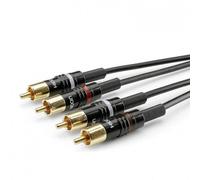 Câble de raccordement Sommer Cable HBP-C2-0030 Jack / Cinch-RCA audio [2x Cinch-RCA mâle - 2x Cinch-RCA mâle] 0.30 m noir
