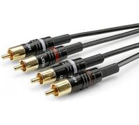 Câble de raccordement Sommer Cable HBP-C2-0300 Jack / Cinch-RCA audio [2x Cinch-RCA mâle - 2x Cinch-RCA mâle] 3.00 m noir