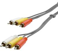 Câble de raccordement SpeaKa Professional SP-1300792 [3x Cinch-RCA mâle - 3x Cinch-RCA mâle] 3.00 m