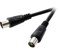 Câble de raccordement SpeaKa Professional SP-1301452 [1x antenne mâle 75 Ω - 1x antenne femelle 75 Ω] 2.50 m noir