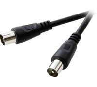 Câble de raccordement SpeaKa Professional SP-1301460 [1x antenne mâle 75 Ω - 1x antenne femelle 75 Ω] 10.00 m noir