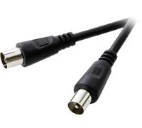 Câble de raccordement SpeaKa Professional SP-1301460 [1x antenne mâle 75 Ω - 1x antenne femelle 75 Ω] 10.00 m noir