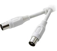 Câble de raccordement SpeaKa Professional SP-1301540 [1x antenne mâle 75 Ω - 1x antenne femelle 75 Ω] 7.50 m blanc