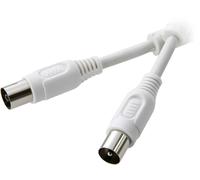 Câble de raccordement SpeaKa Professional SP-1301540 [1x antenne mâle 75 Ω - 1x antenne femelle 75 Ω] 7.50 m blanc