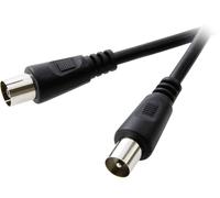 Câble de raccordement SpeaKa Professional SP-1301632 [1x antenne mâle 75 Ω - 1x antenne femelle 75 Ω] 15.00 m noir