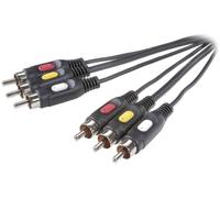 Câble de raccordement SpeaKa Professional SP-7869864 [3x Cinch-RCA mâle - 3x Cinch-RCA mâle] 2.00 m noir