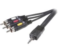 Câble de raccordement SpeaKa Professional SP-7869876 [1x Jack mâle 3.5 mm - 3x Cinch-RCA mâle] 2.00 m noir