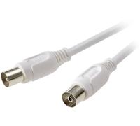 Câble de raccordement SpeaKa Professional SP-7869948 [1x antenne mâle 75 Ω - 1x antenne femelle 75 Ω] 5.00 m blanc