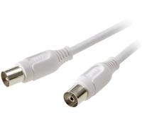 Câble de raccordement SpeaKa Professional SP-7869952 [1x antenne mâle 75 Ω - 1x antenne femelle 75 Ω] 10.00 m blanc