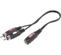 Câble de raccordement SpeaKa Professional SP-7870256 Cinch-RCA / Jack audio [2x Cinch-RCA mâle - 1x Jack femelle 3.5 mm] 1.50 m noir