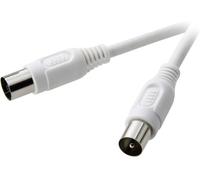 Câble de raccordement SpeaKa Professional SP-7870396 [1x antenne mâle 75 Ω - 1x antenne femelle 75 Ω] 1.50 m blanc