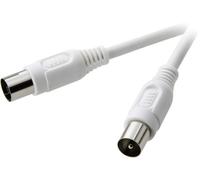 Câble de raccordement SpeaKa Professional SP-7870396 [1x antenne mâle 75 Ω - 1x antenne femelle 75 Ω] 1.50 m blanc