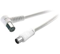 Câble de raccordement SpeaKa Professional SP-7870412 [1x antenne mâle 75 Ω - 1x antenne femelle 75 Ω] 10.00 m blanc