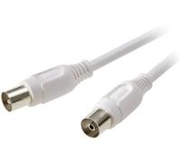 Câble de raccordement SpeaKa Professional SP-7870420 [1x antenne mâle 75 Ω - 1x antenne femelle 75 Ω] 2.50 m blanc