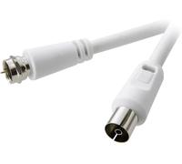 Câble de raccordement SpeaKa Professional SP-7870452 [1x F mâle - 1x antenne femelle 75 Ω] 10.00 m blanc