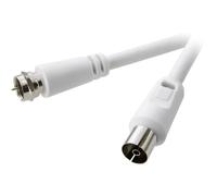 Câble de raccordement SpeaKa Professional SP-7870452 [1x F mâle - 1x antenne femelle 75 Ω] 10.00 m blanc