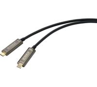 Câble de raccordement SpeaKa Professional USB-C® USB-C® mâle, USB-C® mâle 15.00 m noir SP-9505616 gaine TPE Câble d'afficheur