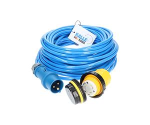 Câble de raccordement terrestre polyuréthane avec fiche CEE / couplage Marinco 2,5 mm² 15 m de KALLE DAS KABEL