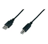 DIGITUS Câble de raccordement USB 2.0 - 0,5 m - USB A - USB B - USB 2.0 - Mâle/Mâle - Noir