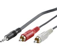 Câble de raccordement Value 11.99.4341 Jack audio [1x Jack mâle 3.5 mm - 2x Cinch-RCA mâle] 1.50 m noir blindé