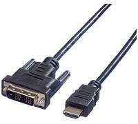 Câble de raccordement Value DVI / HDMI Fiche mâle DVI-D 18+1 pôles, Fiche mâle HDMI-A 1.00 m noir 11.99.5519 blindé, connecteur