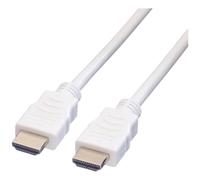 Câble de raccordement Value HDMI Fiche mâle HDMI-A 10.00 m blanc 11.99.5710
