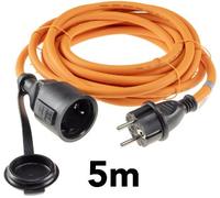 ChiliTec Rallonge de 5 m avec capuchon de protection pour extérieur et intérieur - Câble en caoutchouc H07RN-F 3G1,5 IP44 - Câble d'alimentation électrique pour chantier, jardin, tondeuse à gazon