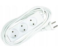 Câble de rallonge avec 3 prises 3 m Bloc d'alimentation blanc
