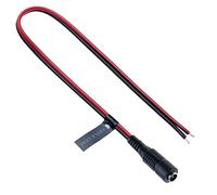 Câble de rallonge d'alimentation DC Femelle 2,5mm / 5,5mm Prise à Jack Nu Câble de Connexion en Queue de Cochon Compatible avec CCTV Caméra de sécurité, IP, DVR, LED, Moniteurs 0,3m