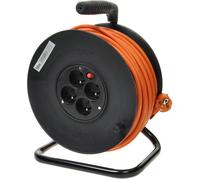 Câble de rallonge - PREMIUMCORD - 50m - 4 prises - Protection thermique 16A - Extérieur