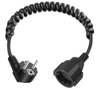 Câble de Rallonge Schuko 3 x 1,0 mm², Rallonge Spirale Contact de Protection, Câble Spiralé Contact de Protection Extensible de 0,6m à 2m Max, câble d'extension IP20
