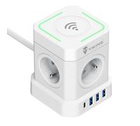 Câble de rallonge VIKING VACT44W avec 4 prises 230V + 3x USB-A + 1x USB-C 2m blanc