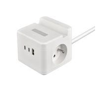 Câble de rallonge VIKING VYC23HW avec 2 prises + 3x USB, 1,4 m et interrupteur