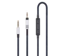 Câble de rechange audio avec microphone intégré et contrôle du volume compatible uniquement avec Audio Technica ATH-M50x, ATH-M40x, ATH-M70x et Samsung Galaxy Huawei Android