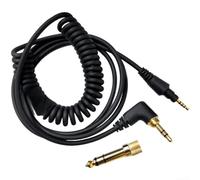 Câble de rechange pour casque Pioneer HDJ-CUE1 et pour modèles X7 S7 X5 - Câblage en cuivre OFC plaqué or - Extrémités de 3,5 mm - Construction en TPE - 1,2 m (édition à angle droit)