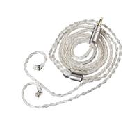 Câble de rechange pour cordons usés ou endommagés, argent | Connexion à deux broches de 0,75, tresse à huit brins, prise de 3,5 mm, 1,2 m