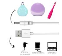 Cable de recharge 80 cm compatible avec Foreo Luna/Luna 2/Luna 3/Luna 4/Luna Mini/Luna Mini 2/Luna Mini 3/Luna Go/Luna Luxe/Bea/Ufo/Kiwi/Issa