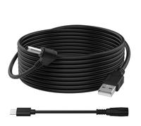 Câble de Recharge avec Alimentation CC Compatible avec Ring Stick Up Cam Battery/Plug-in 3e/2ème Génération, Spotlight Cam Plus/Pro Intérieur/Extérieur, Câble d'extension résistant aux intempéries de