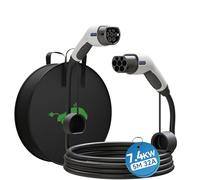 Câble de Recharge électrique de Voiture de Type 2, Mode 3/32 A / 7,4 KW / 1 Phase/5 mètres, câble de Type 2 de Charge Compatible avec Presque Toutes Les Voitures électriques et Hybrides(Blanc)
