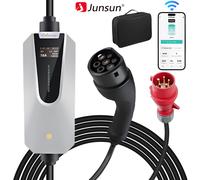 Câble de recharge EV type 2 16A 11KW , Chargeur EV avec prise CEE, 6M Portable Mobile Wallbox pour véhicules électriques Avec contrôle WIFI/APP Courant réglable